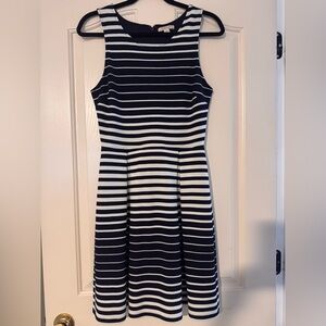 41 Hawthorn Blue and White Fit and Flare Mini Dress